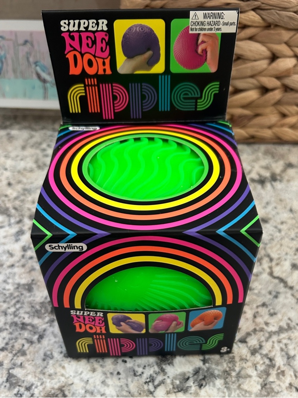 Super NeeDoh Ripples Schylling Squishy Toy Green Nee Doh Fidget Ball